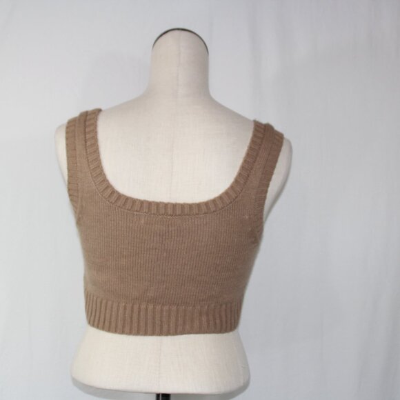 Hazel Moon Women's Cropped Sweater Vest Mushrooms Size M Boho Festival Layered - Picture 5 of 7